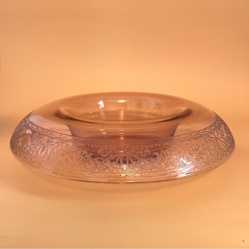 Vintage 1920s Fostoria Console Centerpiece Light Amber Color Decorative Bowl